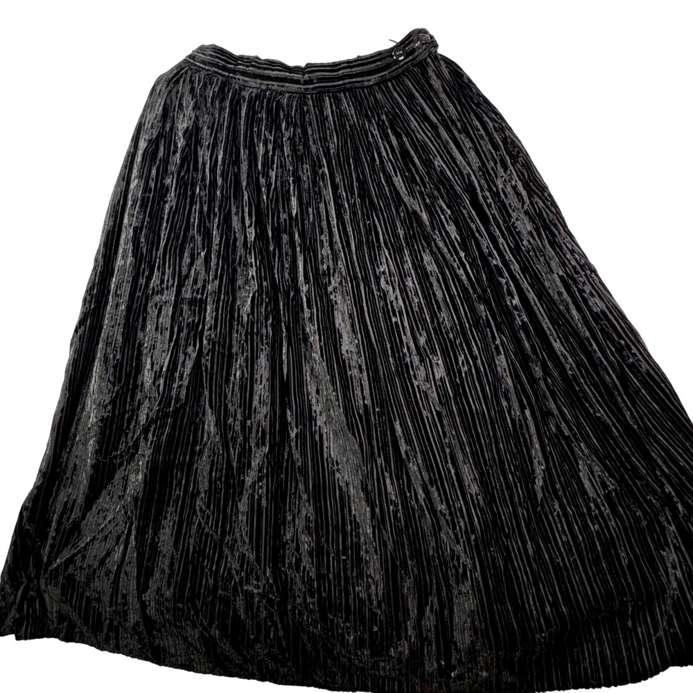 Pfister Austria Skirt Women 36 Black Velvet Silk Blend Vintage Gothic Small